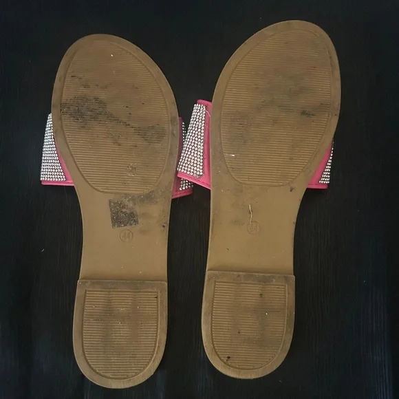 Pink Rhinestone Slide Sandals - Picture 4 of 4